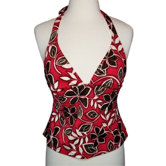 Athena Other - Athena Tankini Halter Top Swimsuit Size 12 Red Floral